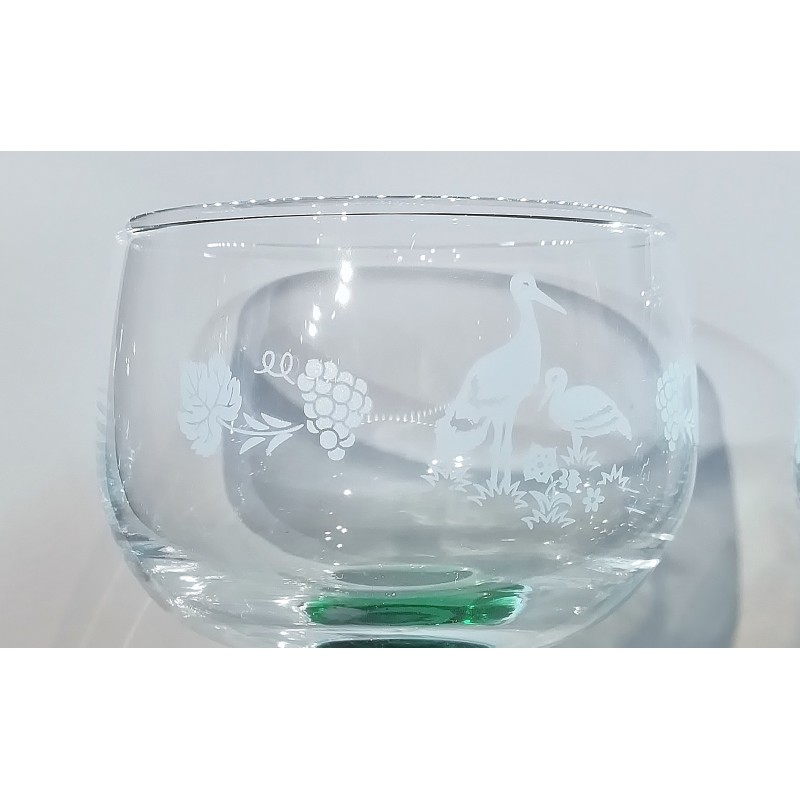 Verre à Vin Décoré Transparent - Sans Marque - Occasion
