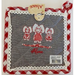3 Alsatians Square Potholder
